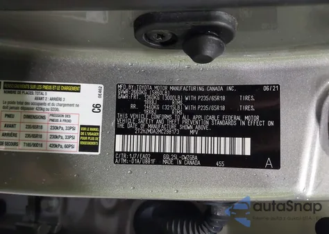 2021 Lexus Rx 350 из США, поврежденный, VIN 2T2HZMDA2MC298173